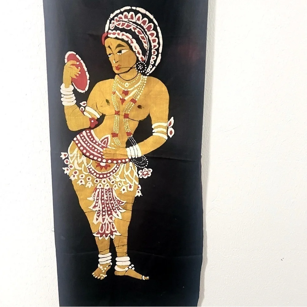 Wall Art on Thin Black Cloth Ready for Frame To Hang on Wall Tribal Tapestry